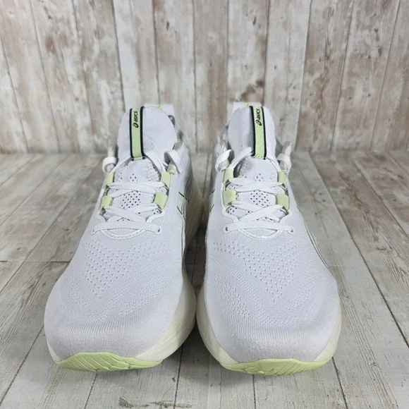ASICS Gel Nimbus 25 Extra Wide Men's Running Shoes‎ White Light Yellow Size 8.5